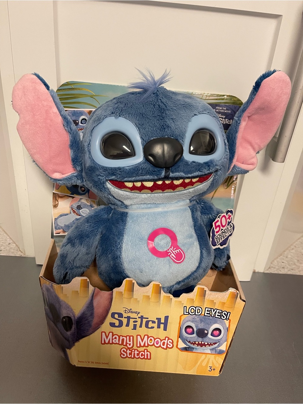 Disney Stitch Many Moods Stitch Plush Toy - Blue LCD Eyes NIP Live Action Movie